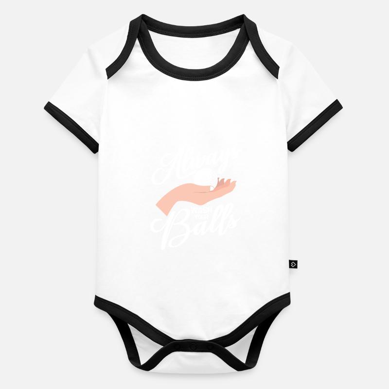 Always Wash Your Balls Golfing Golf Baby Bio-Kurzarm-Kontrastbody