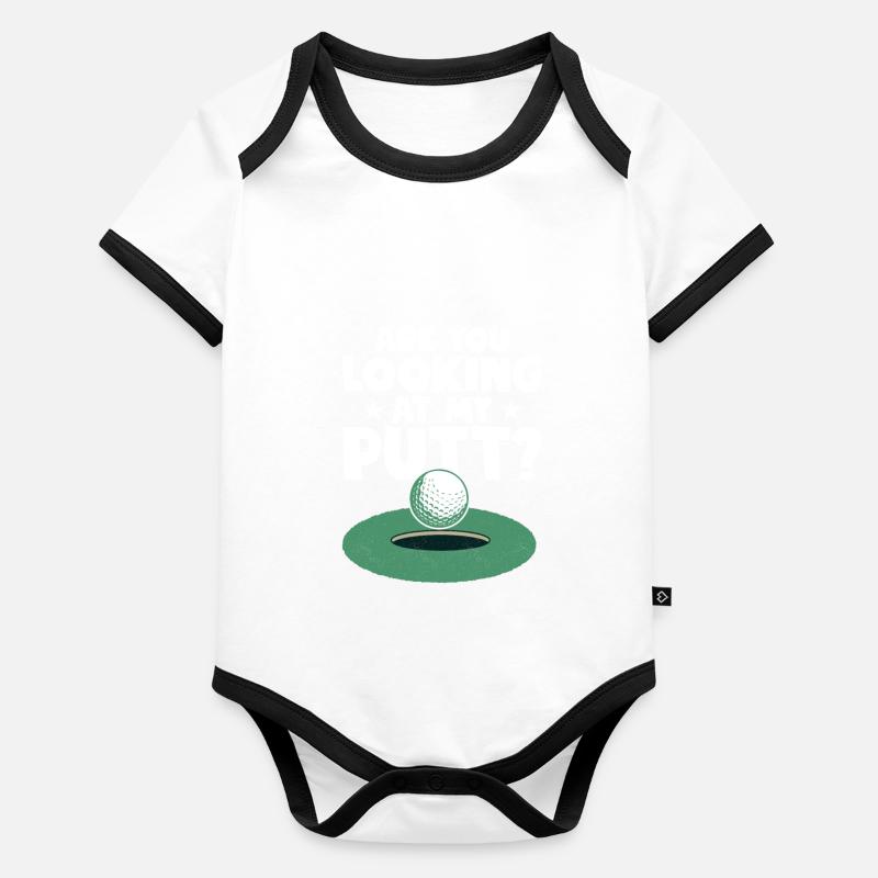 Regardez-vous mon putt? Golfing Golf Body Bébé bio contrasté manches courtes