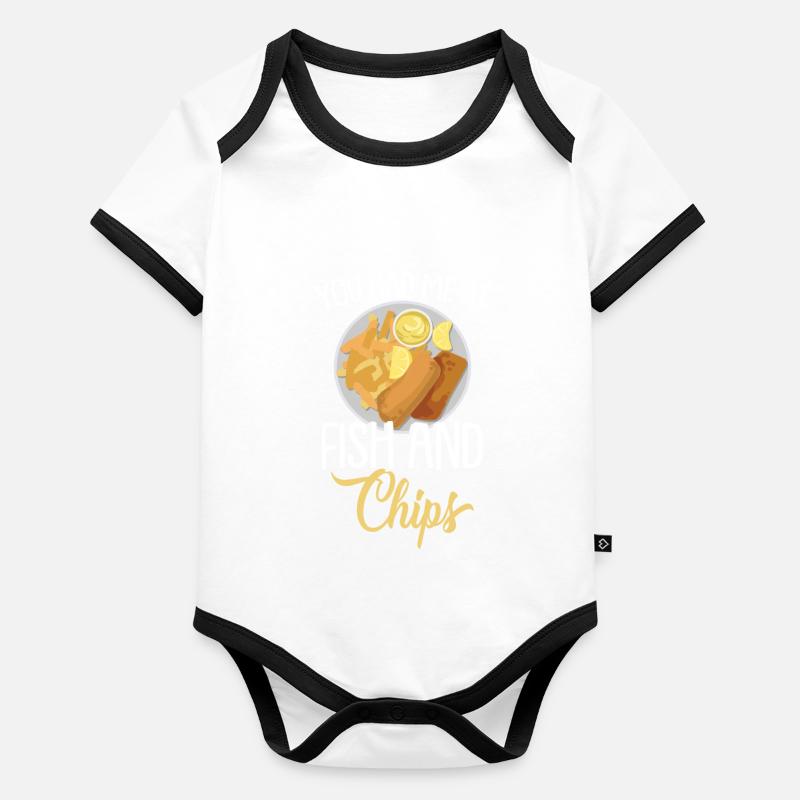 Tu m’as eu au Fish & Chips Body Bébé bio contrasté manches courtes