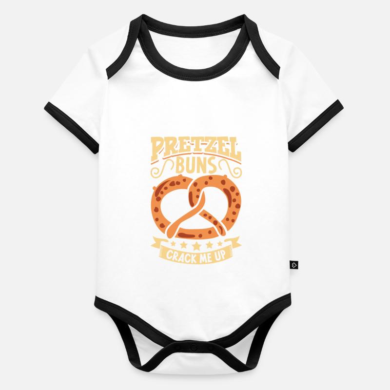 Backen Brezel Deutsch Brotbacken Bäckerei Bäcker Baby Bio-Kurzarm-Kontrastbody