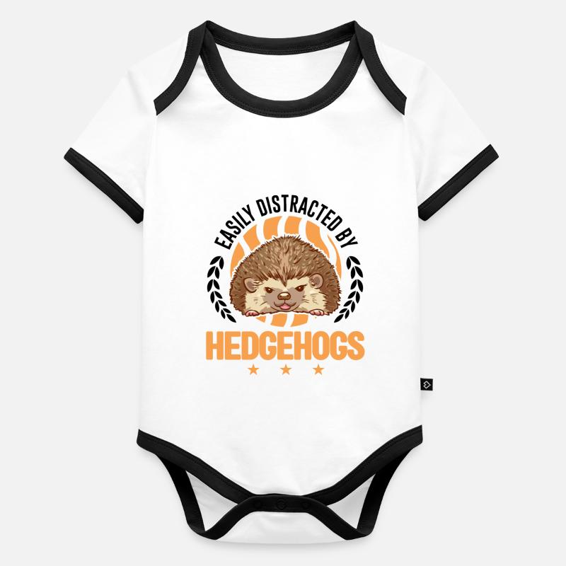 Facilement distrait par les hérissons Igel Body Bébé bio contrasté manches courtes