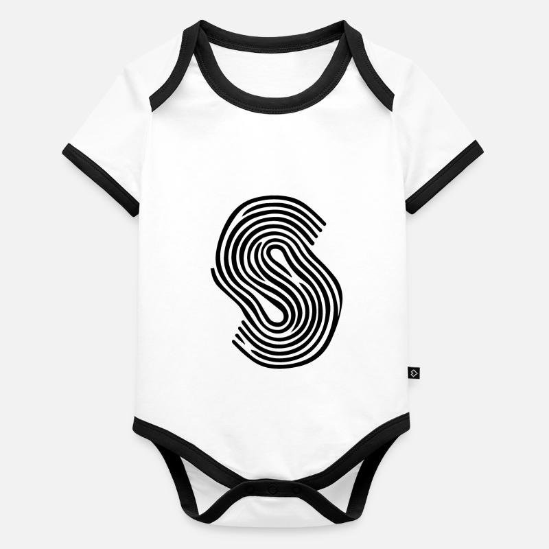 Empreintes digitales S Body Bébé bio contrasté manches courtes
