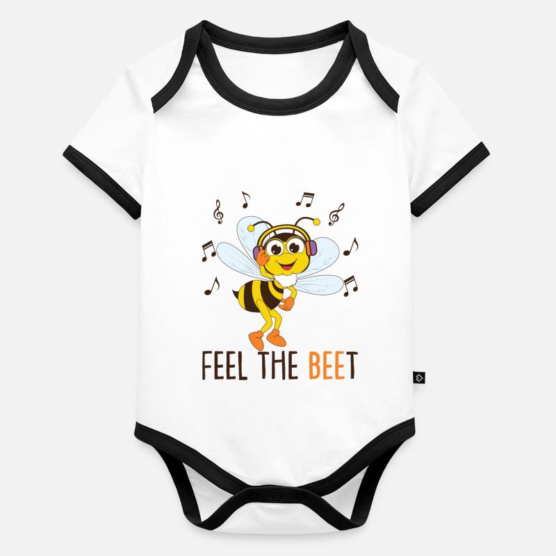 Music Bee Lover Organic Baby Contrasting Bodysuit