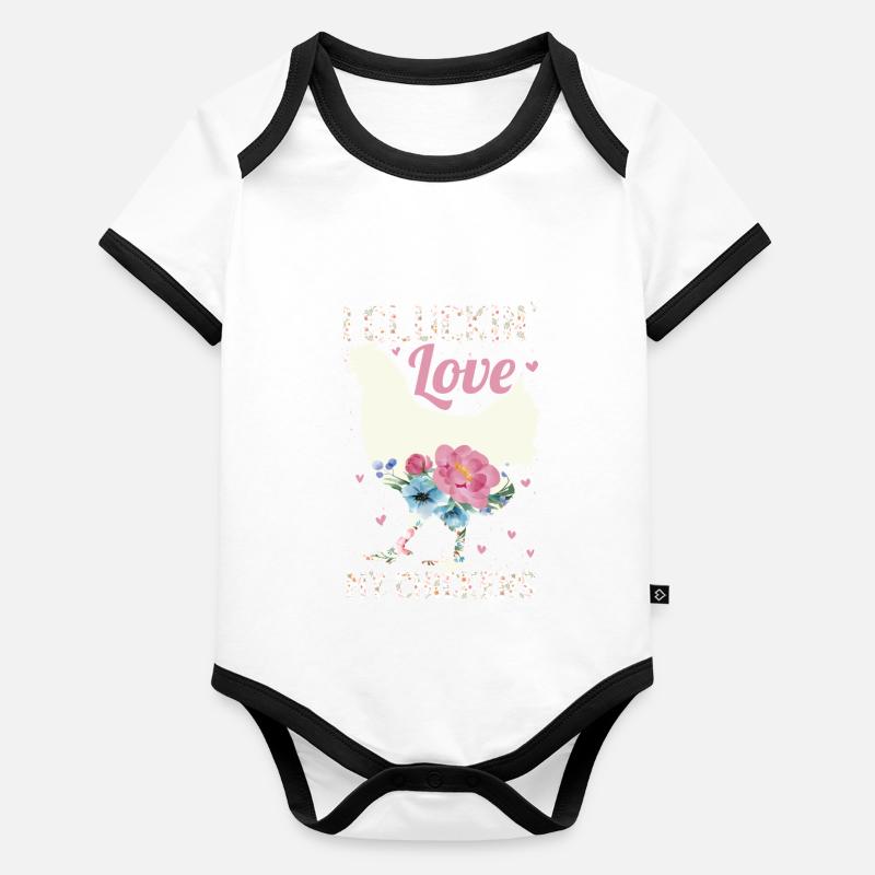 Ich gluckse meine Hühner Baby Bio-Kurzarm-Kontrastbody