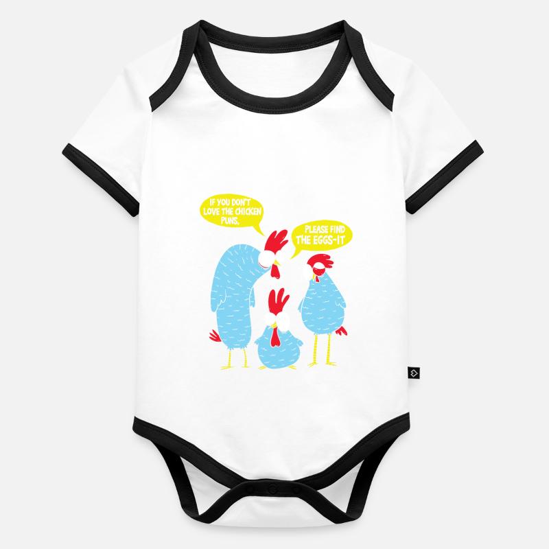 Chicken Puns Organic Baby Contrasting Bodysuit