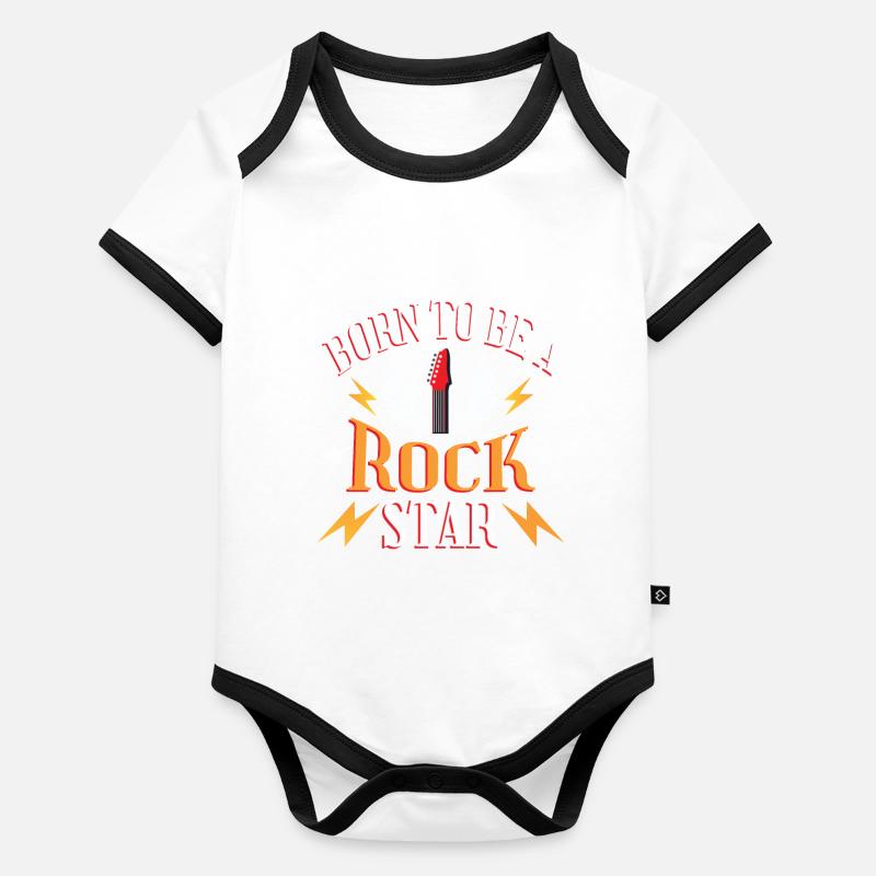 Né pour être une rock star Body Bébé bio contrasté manches courtes