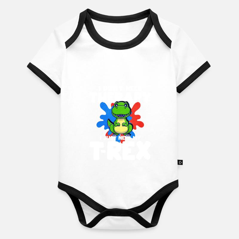 T-Rex Body Bébé bio contrasté manches courtes