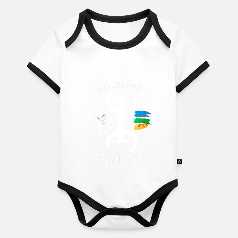 kabyle T-shirt graffiti Le Printemps berbère Body Bébé bio contrasté manches courtes