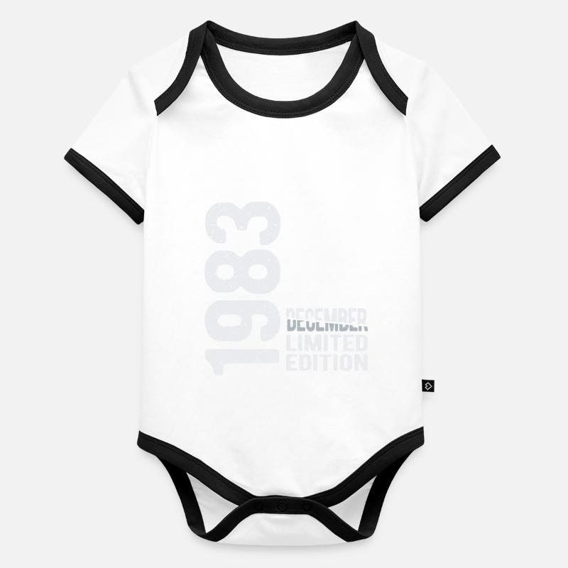 Décembre 1983 édition limitée Année de naissance Body Bébé bio contrasté manches courtes