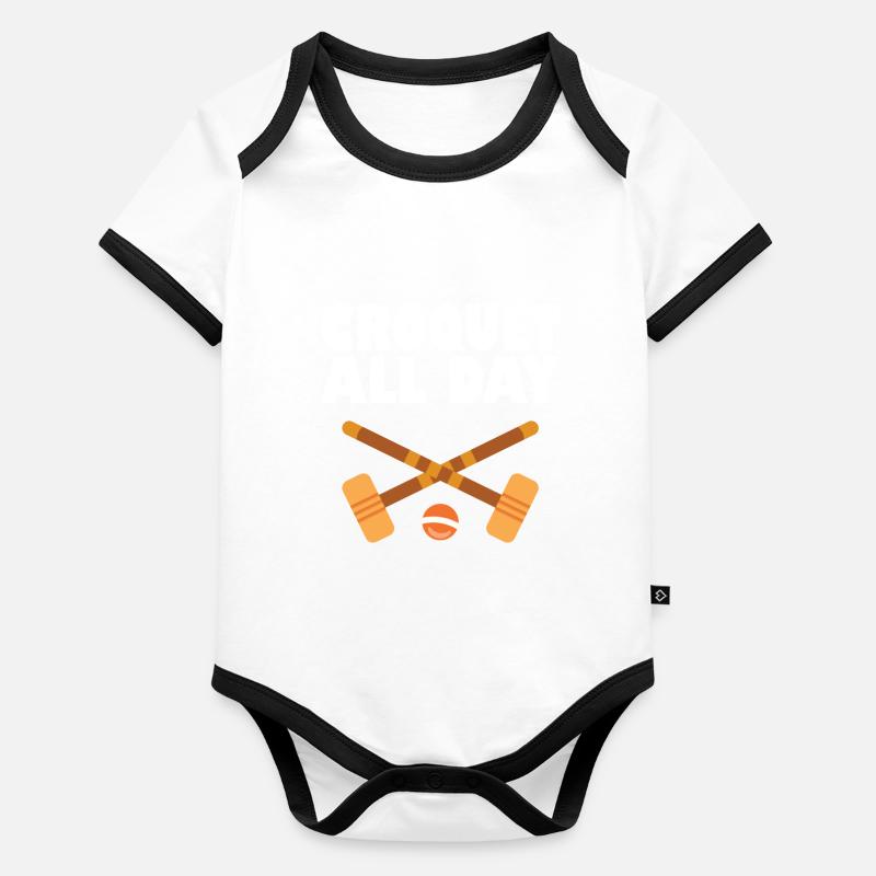 Croquet Body Bébé bio contrasté manches courtes