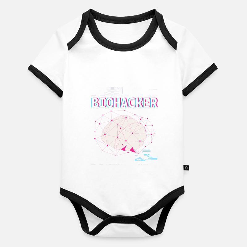 Biohacker Biohacking Body Bébé bio contrasté manches courtes