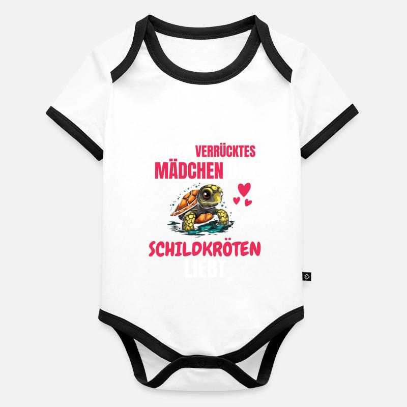 Schildkröte Liebhaber Mädchen Geschenk Schildkröte Baby Bio-Kurzarm-Kontrastbody