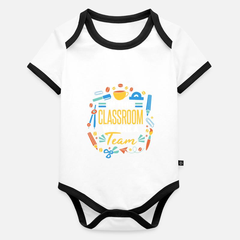 Enseignant en classe Body Bébé bio contrasté manches courtes