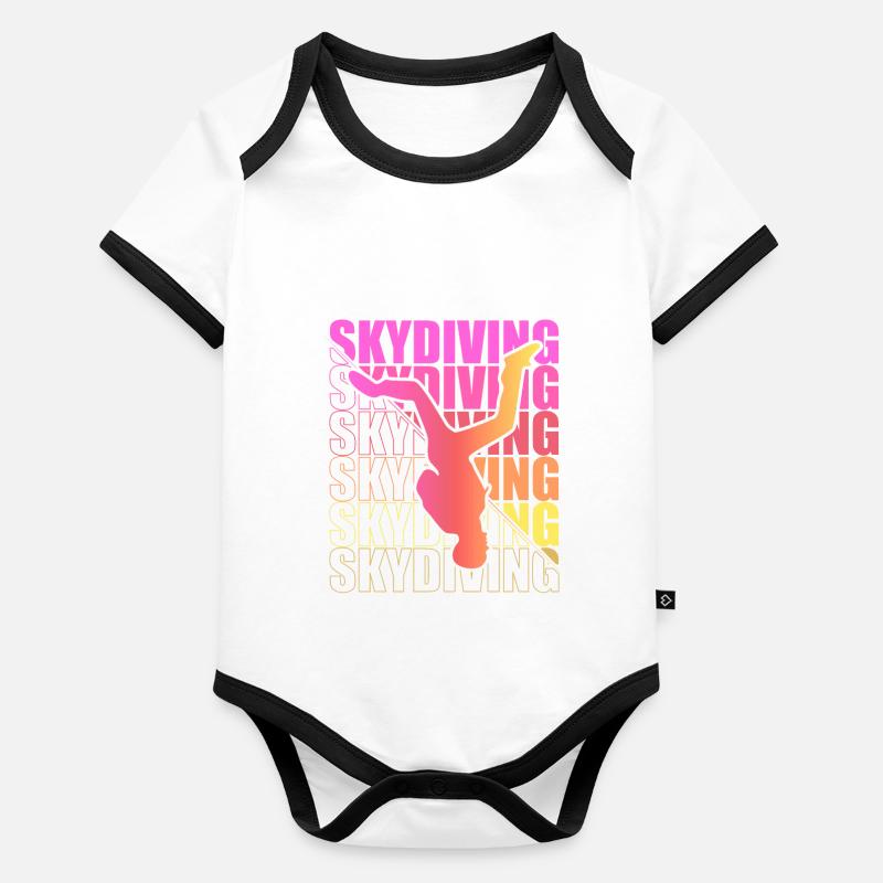 Parachutisme Freefly Chemise Parachutisme Body Bébé bio contrasté manches courtes