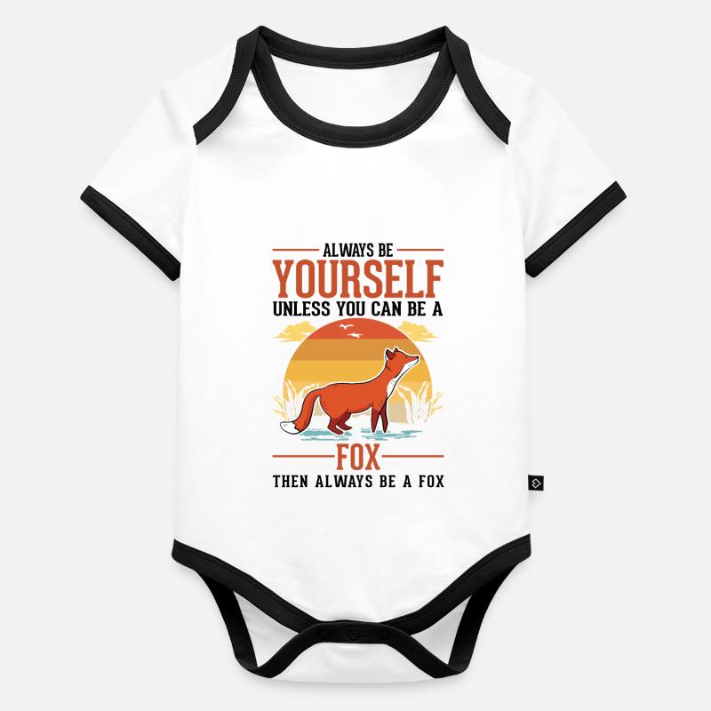 Soyez toujours vous-même Fox Fuchs Body Bébé bio contrasté manches courtes