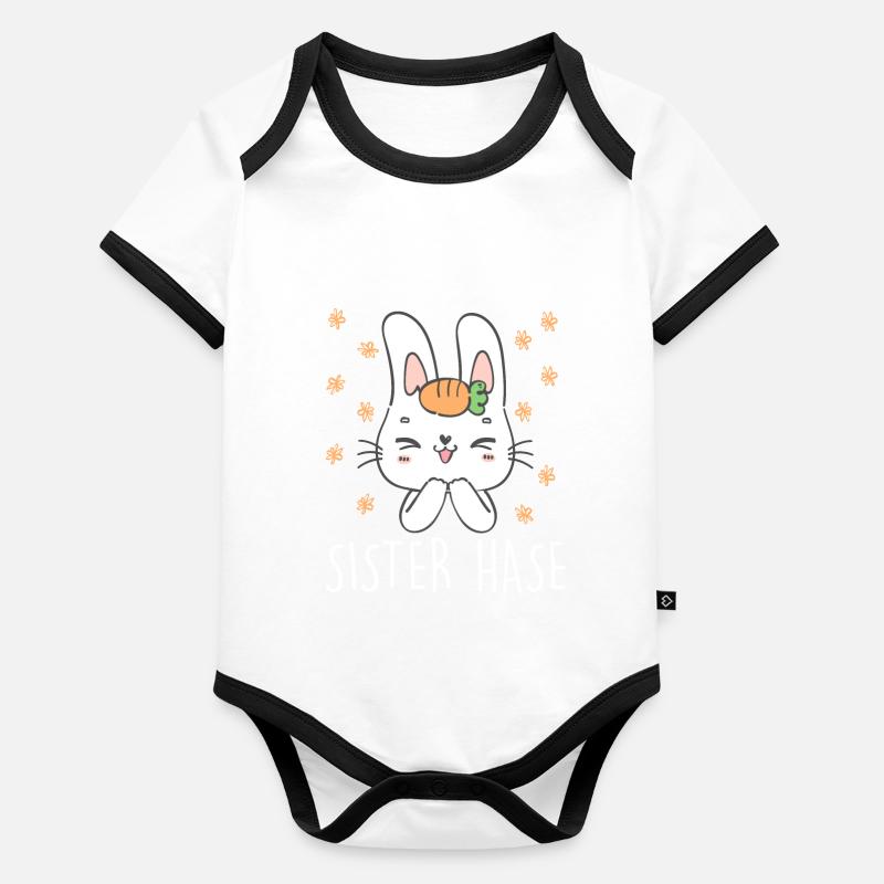 Osterhasen Schwester Easter Bunny Cute Baby Bio-Kurzarm-Kontrastbody