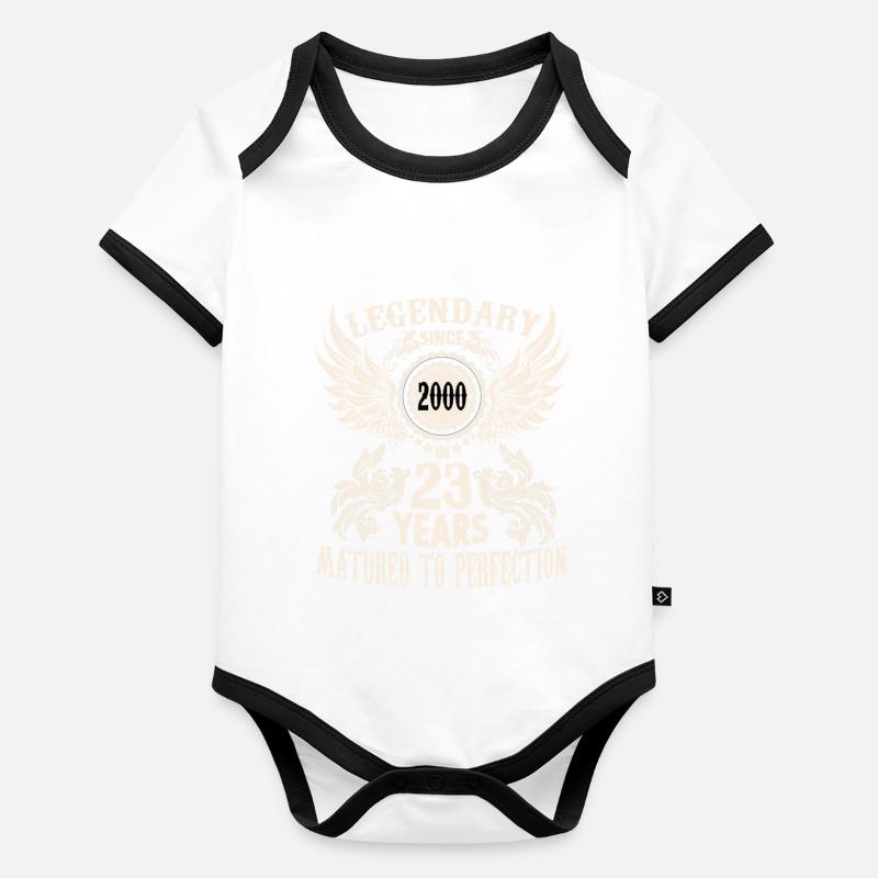 Legendary since 2000 birthday 23 year old legend Organic Baby Contrasting Bodysuit