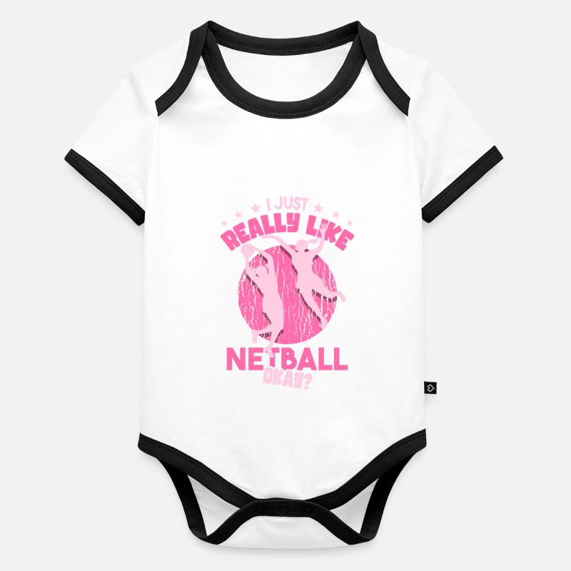 Netball Geschenk Baby Bio-Kurzarm-Kontrastbody