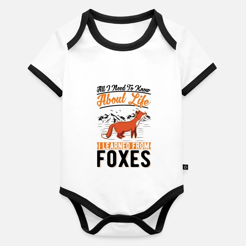 Fox Cadeau Renard roux Body Bébé bio contrasté manches courtes