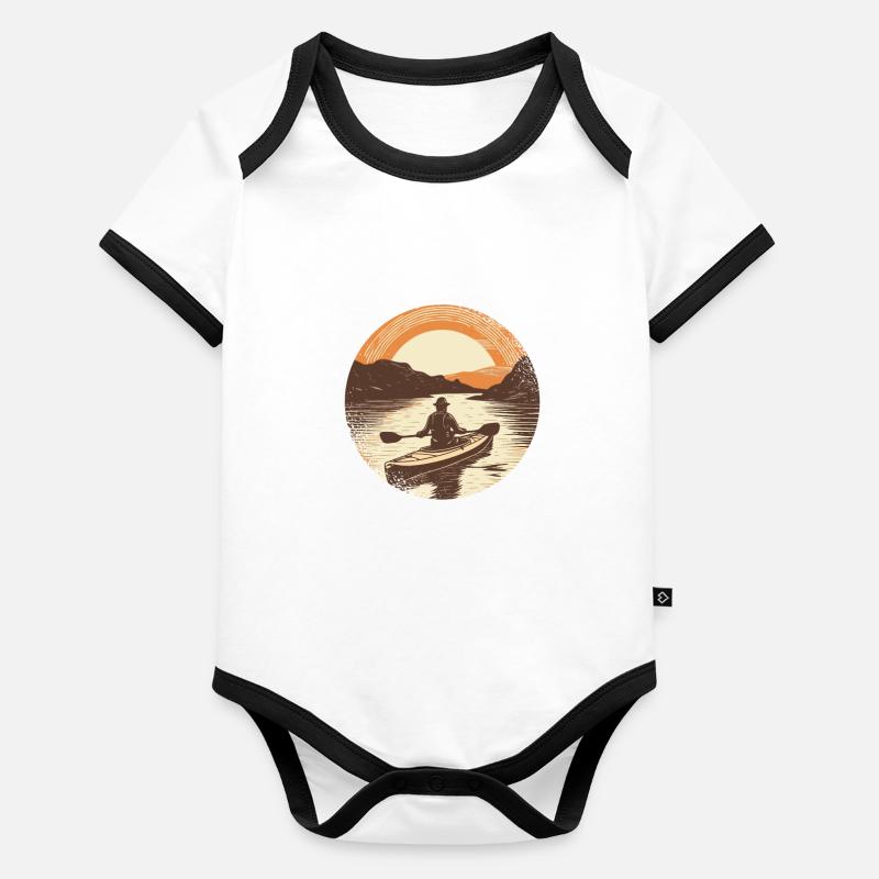 Kanu Canadier-Canoe Kajak Water-Paddle Baby Bio-Kurzarm-Kontrastbody