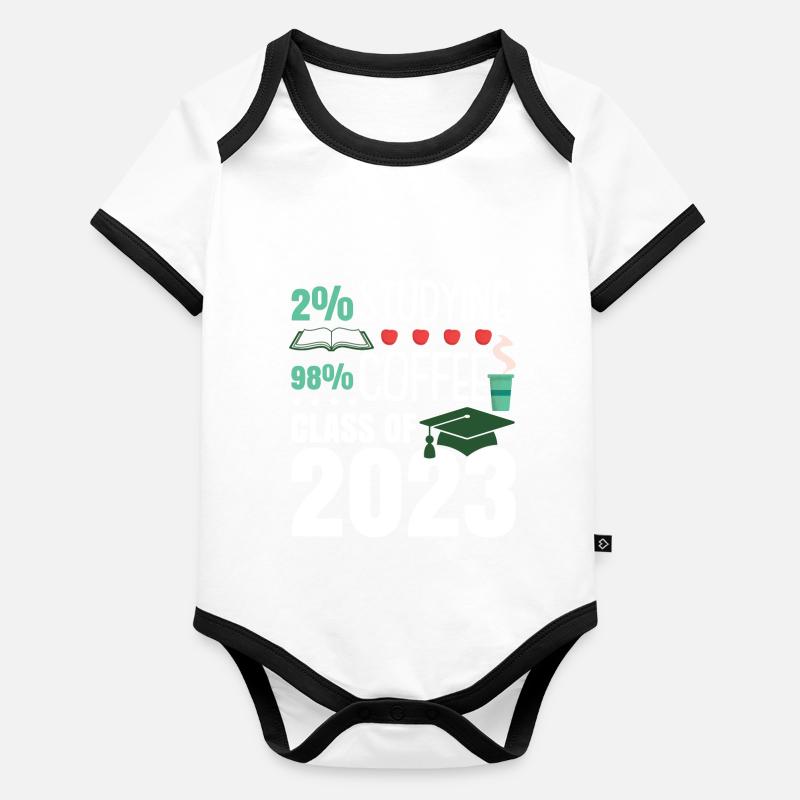 Café de la classe 2023 Body Bébé bio contrasté manches courtes