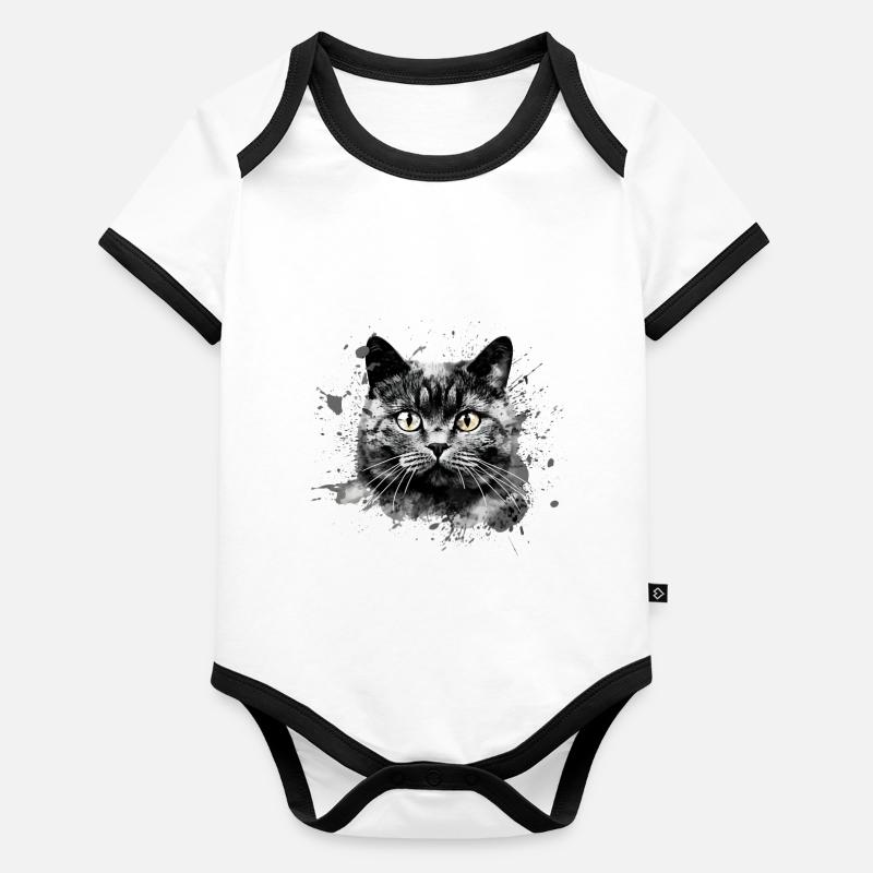 Britisch Kurzhaar Katze BKH Rassekatze abstrakt Baby Bio-Kurzarm-Kontrastbody