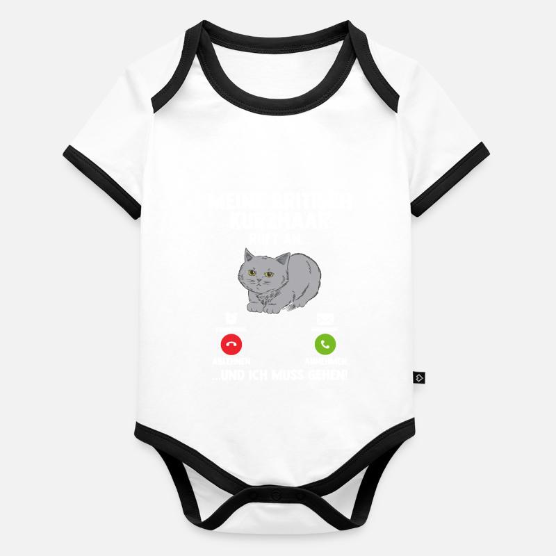 Britisch Kurzhaar Katze Baby Bio-Kurzarm-Kontrastbody
