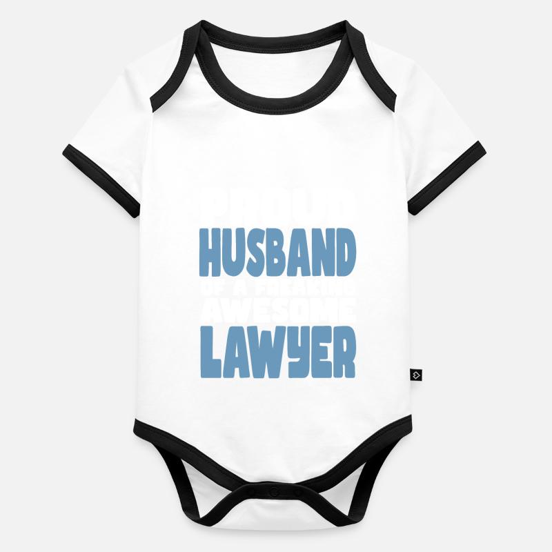 Fière épouse d’un sacré bon avocat Body Bébé bio contrasté manches courtes