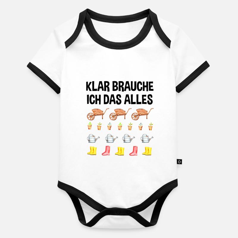 Garten Lustiger Spruch Hobby Gärtner Geschenkidee Baby Bio-Kurzarm-Kontrastbody