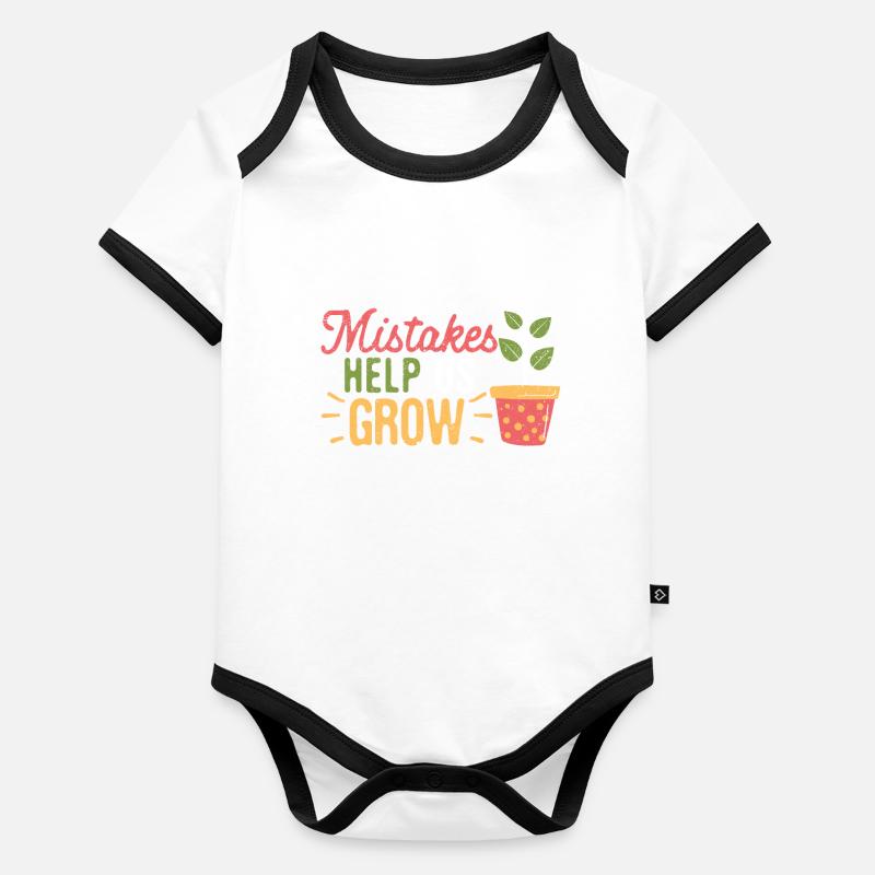 Mistakes Help Us Grow Funny Growth Mindset Organic Baby Contrasting Bodysuit