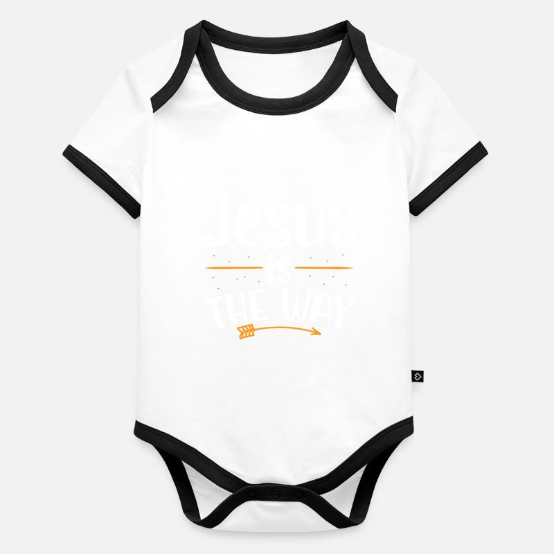 Jesus Ist Der Weg Christlicher Glaube An Gott Baby Bio-Kurzarm-Kontrastbody