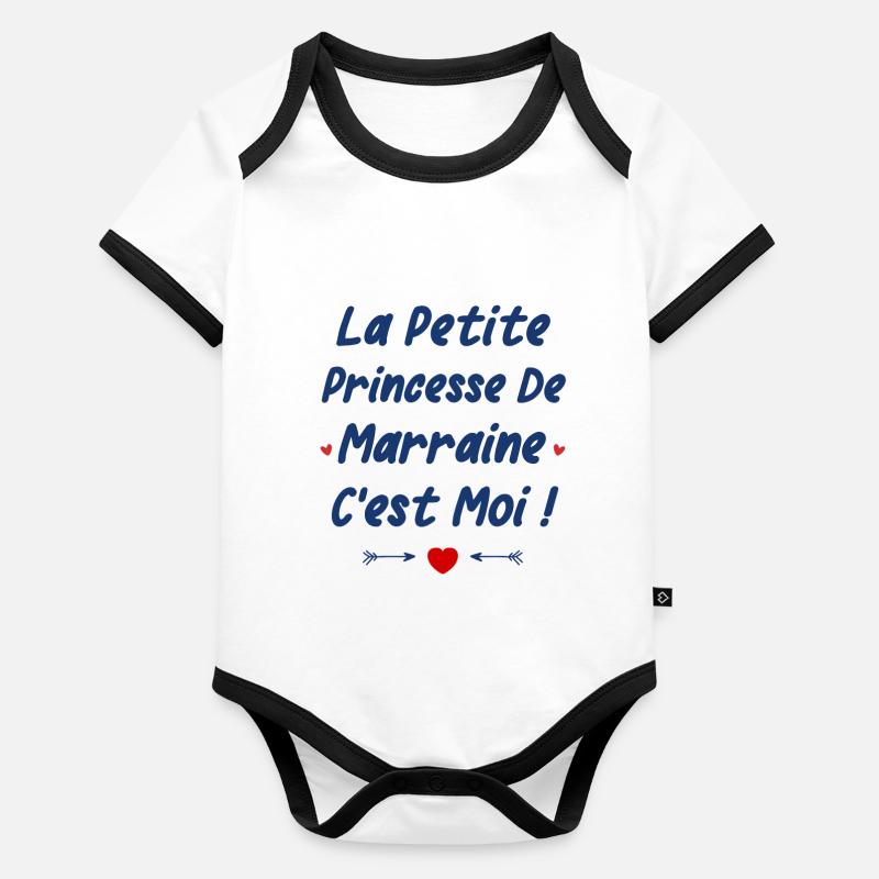La petite princesse de marraine Body Bébé bio contrasté manches courtes