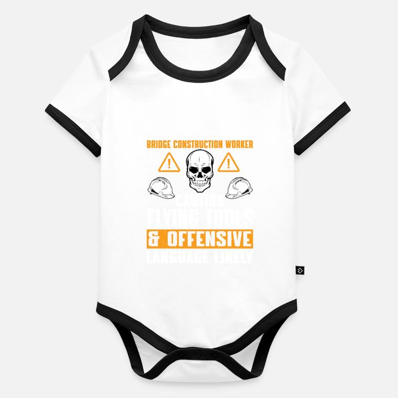 Travailleurs de la construction de ponts Body Bébé bio contrasté manches courtes