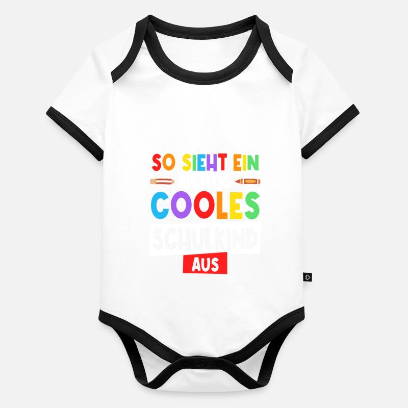 Schulkind Einschulung Erstklässler Baby Bio-Kurzarm-Kontrastbody