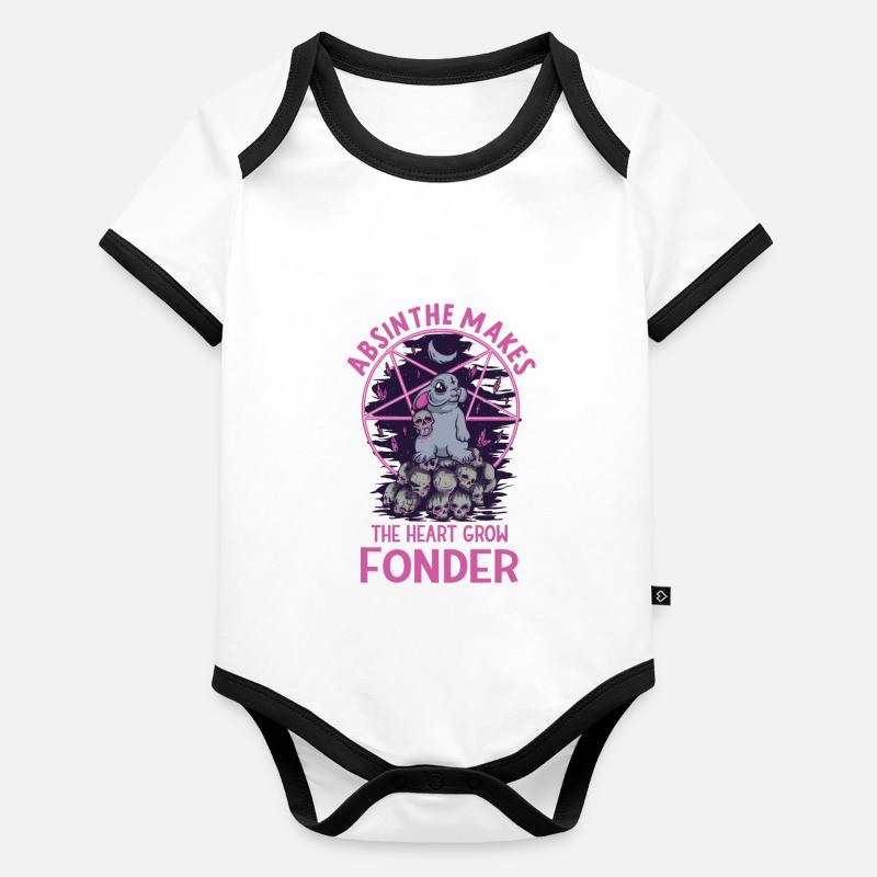 Satan Beelzebub Devil Gothic Pentagram Mystical Organic Baby Contrasting Bodysuit