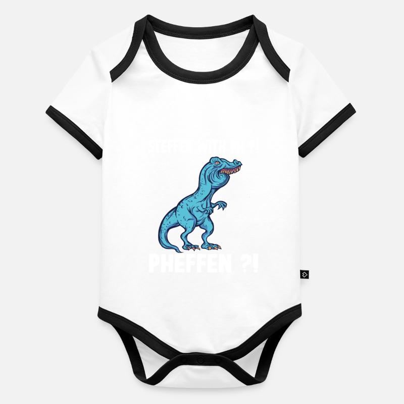 TRex Meme Dinosaur avec overbite Steffen avec ph S Body Bébé bio contrasté manches courtes