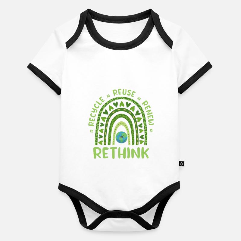 Recyclage Body Bébé bio contrasté manches courtes
