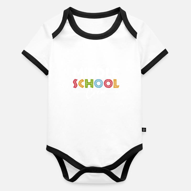 Middle School Crew Retro Funny Lehrer Student Baby Bio-Kurzarm-Kontrastbody