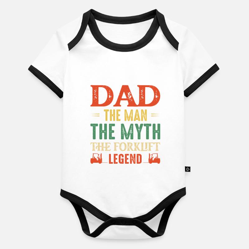 Dad The Man The Myth The Forklift Legend Driver Organic Baby Contrasting Bodysuit