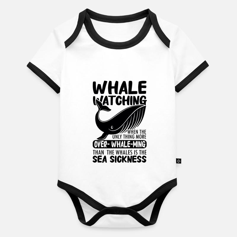 Conception de bélugas pour mammifères marins et orques Body Bébé bio contrasté manches courtes