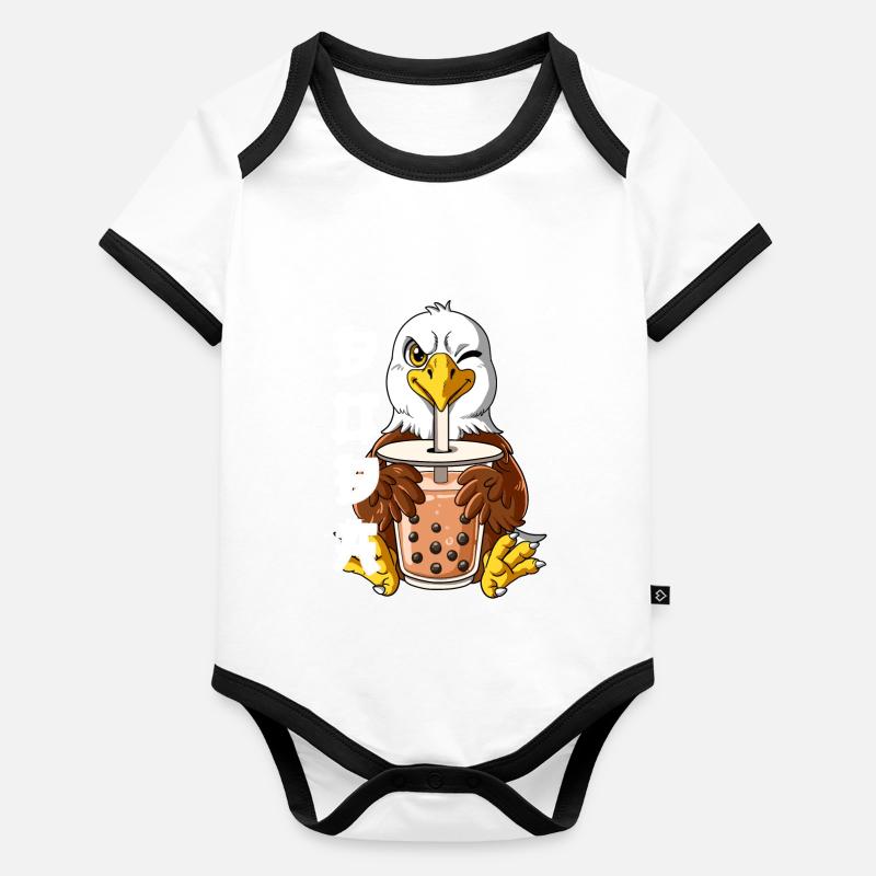 Boba Tea Eagle Bubble Tea Organic Baby Contrasting Bodysuit