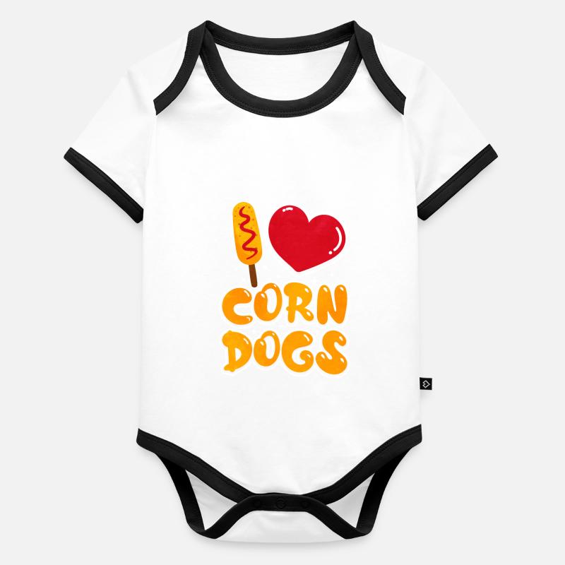 Chien de maïs Body Bébé bio contrasté manches courtes