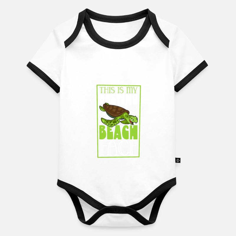 Boxer Boxing Turtle Turtles Sea Ocean Reptile Organic Baby Contrasting Bodysuit