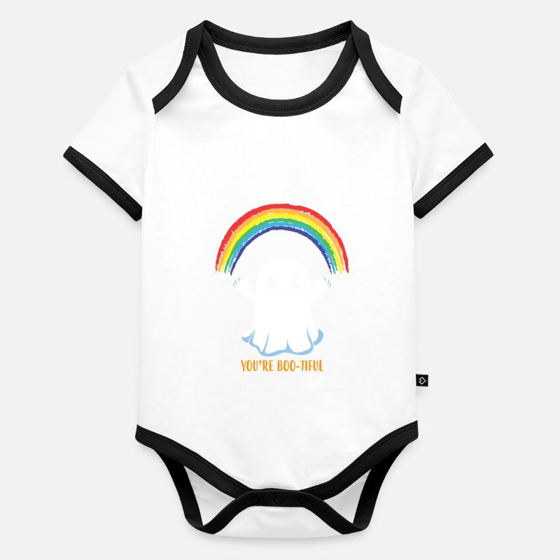 You're Bootiful Geist Regenbogen Gespenst Baby Bio-Kurzarm-Kontrastbody
