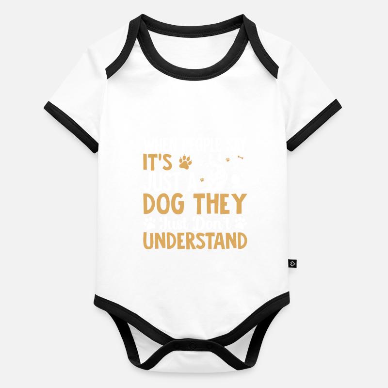 Chien de berger Body Bébé bio contrasté manches courtes