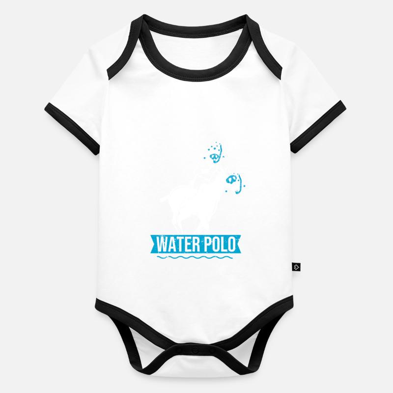 Wasserball Witzig Schnorcheln Pferd Sport Scherz Baby Bio-Kurzarm-Kontrastbody