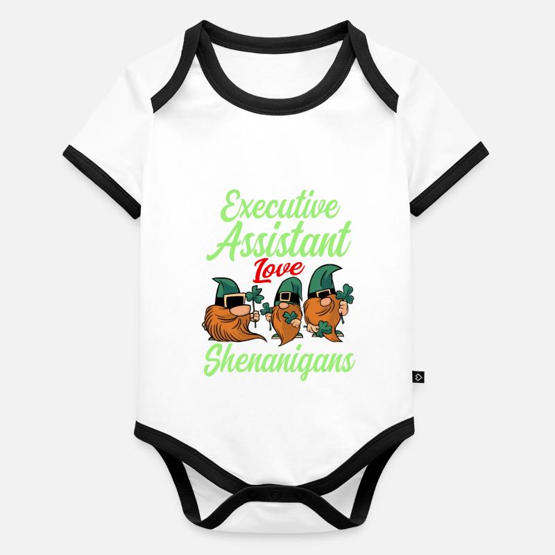 Vorstandsassistentin St. Patrick's Day Baby Bio-Kurzarm-Kontrastbody