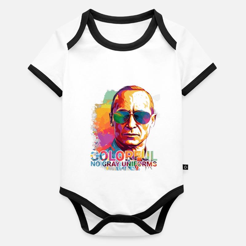 Colorful Resistance #Pu Baby Bio-Kurzarm-Kontrastbody