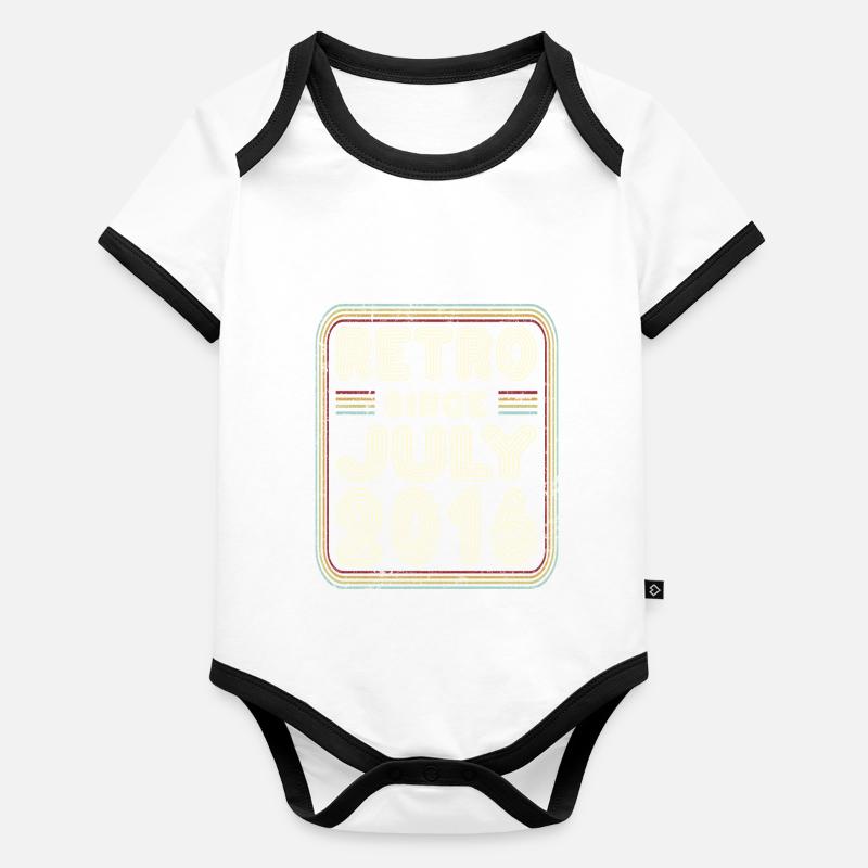 Birthday July 2016 Retro Gift Organic Baby Contrasting Bodysuit