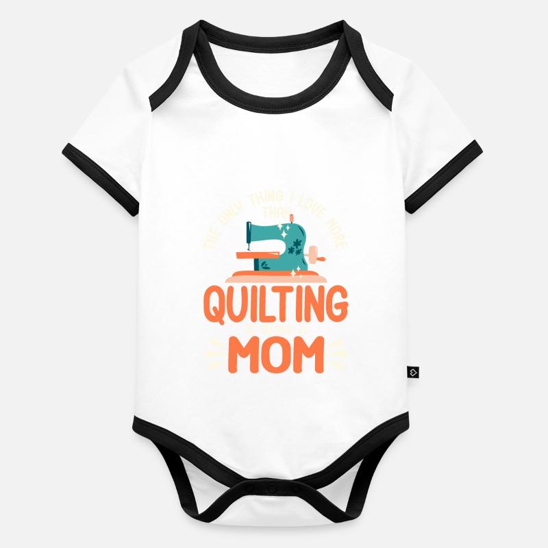 Quilten Geschenk Nähen Stricken Quilter Baby Bio-Kurzarm-Kontrastbody